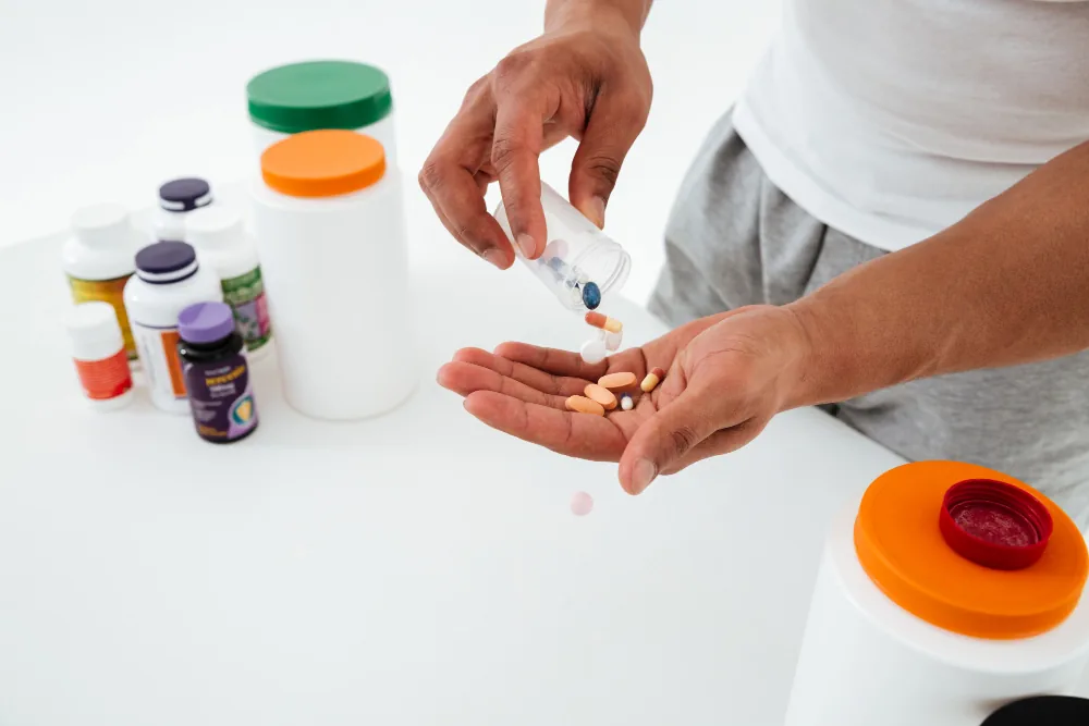 Patient managing prescribed medications with professional psychiatric guidance